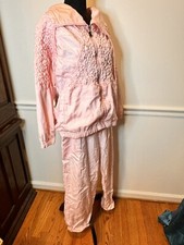 Vintage 80s 90s Activa Women's Size L Lined Jacket Pants Windsuit Tracksuit Pink