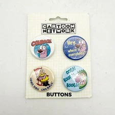 Courage the Cowardly Dog Buttons Pins: Set of 4, Cartoon Network, Ata-boy