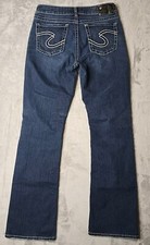 Silver Jeans Womens W28 L31 Suki High Rise Slim Bootcut Blue Super Stretch