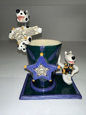 1992 Don Marshall Photography Desk Organizer Chicago Bobblehead Dogs