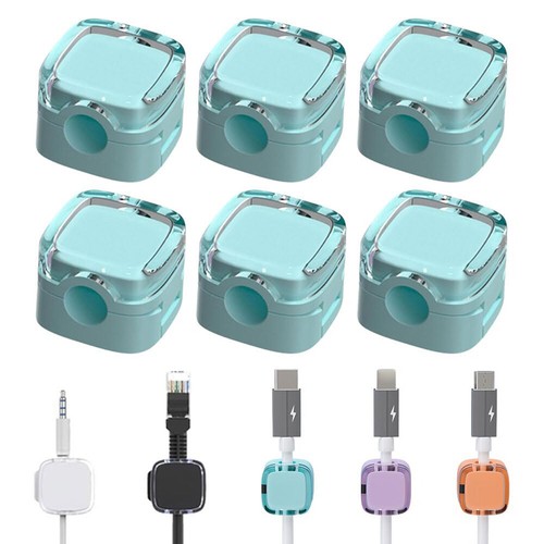 6 Stück magnetische Kabelklemmen Kabelmanagement verstellbarer Drahthalter (blau - Photo 3/8