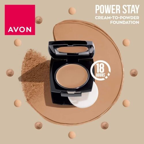 Avon Power Stay Cream to Powder Foundation Compact SPF20 9g | Longwear 18 Hours - Picture 1 of 168