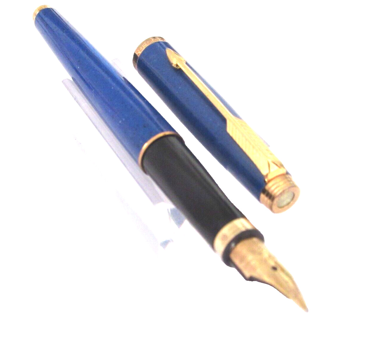 Rare Parker 75 Fountain Pen In Blue Lapis Lazuli Lacquer With Star Dust P447