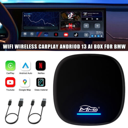 MMB AI MultiMedia Box Andriod 13 Wireless CarPlay 8G RAM + 128G ROM PER BMW NUOVO - Foto 15 di 18
