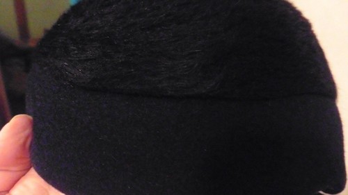 20s-40s Dark Navy Fur Felt 'Sally Victor' Cloche Style Head Hugger Hat sz 22 - Picture 7 of 7