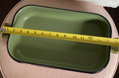 Vintage Baumann Tirol Floral Painted Enamel Casserole Baking Dish 13" x 7.5" - Imagen 14 de 18