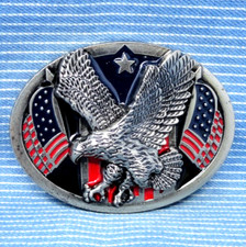 America Eagle Flag Belt Buckle Patriotic USA Independence Freedom Liberty.CPA541
