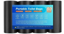 80 Portable Camping Toilet Bags, Biodegradable Porta Potty Bucket Toilet Bags...