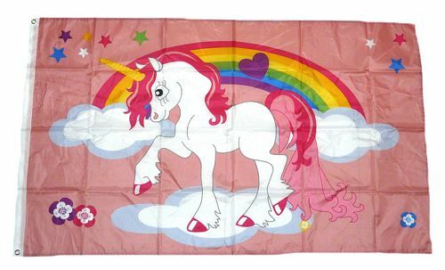 Fahne / Flagge Einhorn Regenbogen 90 x 150 cm - Bild 1 von 1