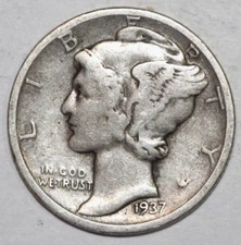 1937 D      Mercury Dime             17.8mm