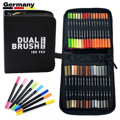 Dual Brush Pen Set 100-Farben Pinselstifte Set Dicke und Dünne Aquarell Marker