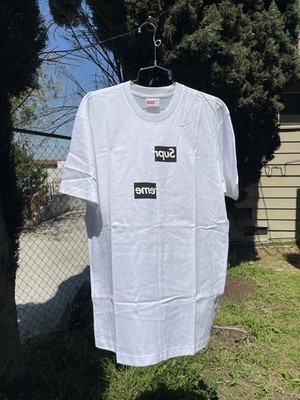 Authentic] Supreme Comme des Garcons SHIRT Split Box Logo Tee 