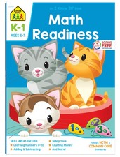 School Zone Math Readiness Workbook: 64 Pages, Kindergarten, 1st Grade, Telling