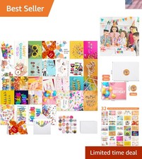 32 PCS Happy Birthday Cards Bulk with Envelopes, 4x6 Assorted Birthday Cards