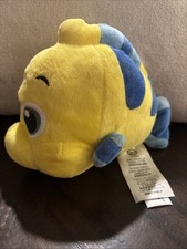 Disney Store 6" Flounder Plush - Mini BeanBag Little Mermaid Animator Collection