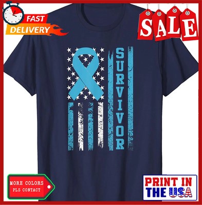 Prostate Cancer Survivor Blue Ribbon Awareness Unisex T-Shirt