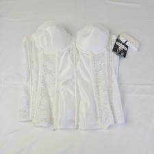 Dominique Lace Longline Corset Bustier Strapless Bra Full Figure Support 38A