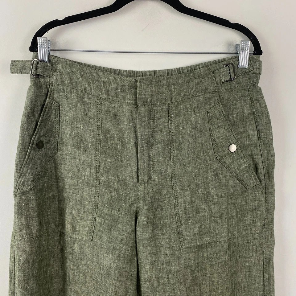Athleta Voyager Linen Pants Size 8P Petite 25” Inseam Green 586941 - Image 2 of 4
