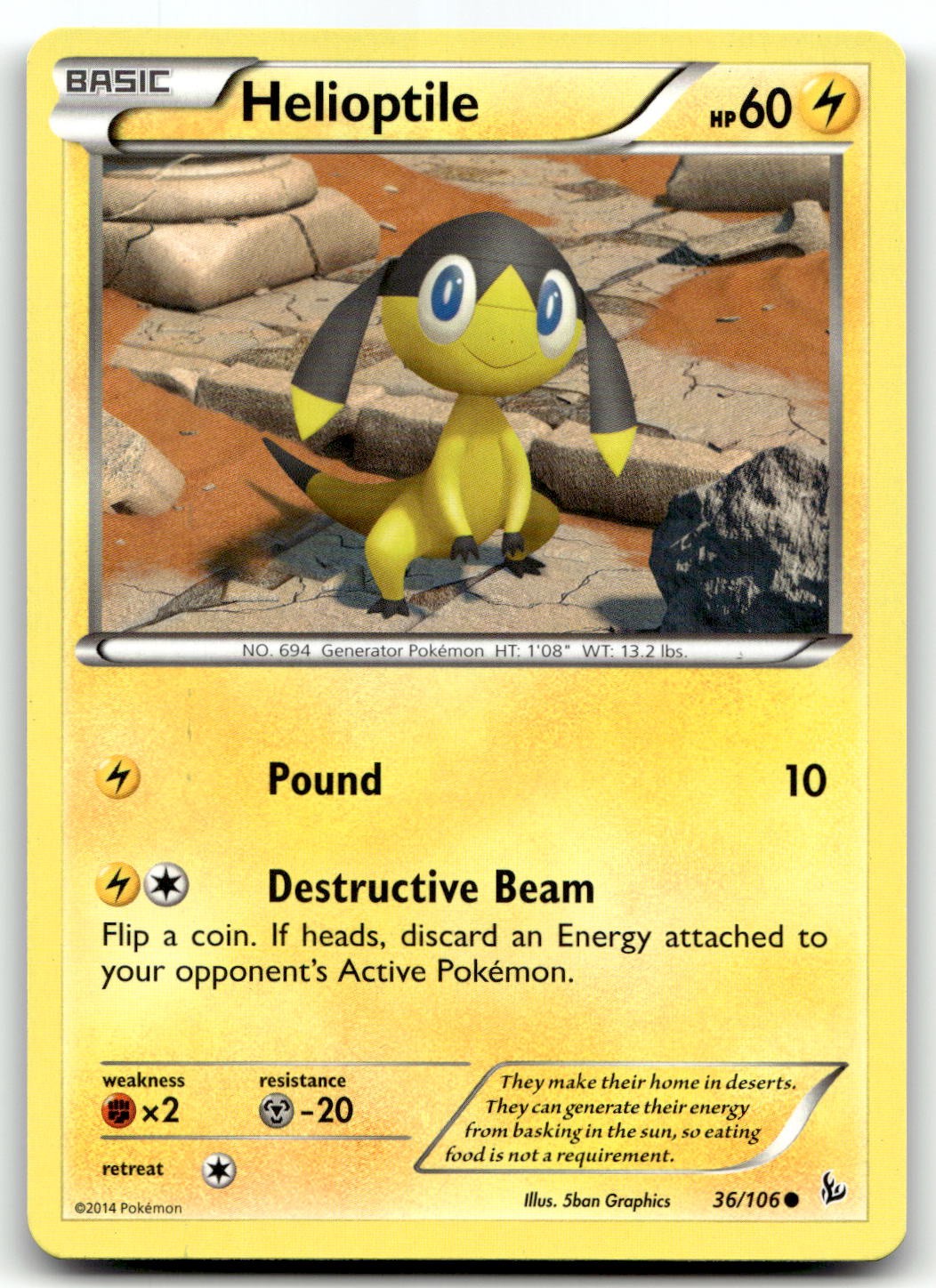 Helioptile 36/106 XY - Flashfire Common Normal Pokemon TCG LP
