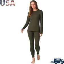 Heavyweight Thermal Set Women's Fleece Top Bottom Spandex Stretch UV Protection