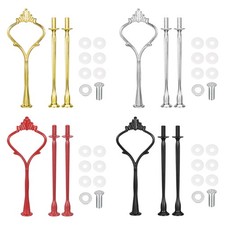 4 Set 3-Tier Cupcake Stand Hardware Handles Crown Red/Gold/Silver/Black
