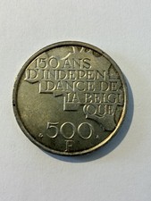 Belgium 1830-1980 500 Frank Coin, Good Grade. Silver