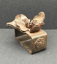 Jan Barboglio Hand Worked Forged Iron Flower Sculptural Poppy Napkin Ring