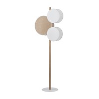 Stehlampe Stoff Holz Kiefer Weiß E27 3-Flammig Skandinavisch 150 Cm Stehleuchte