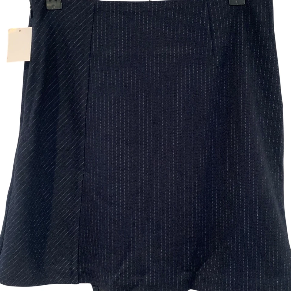 1. Falda State Nueva Con Etiquetas Talla X-Pequeña Felpa Pull On Lujo Rayas Mini Azul Noche Foto 3 de 4