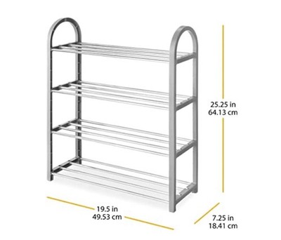 Whitmor 4-Tier Compact Closet Shelves, Gray