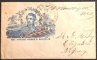 Civil War Patriotic -Very Rare General McClellan in a Wreath Surrounded by Flags
