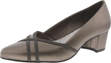 Easy Street Women's Lotus Pewter Pointed Toe Block Heel Pumps Size 8 M