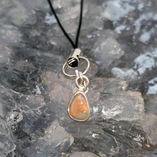 Lunara Lightning Ridge White Opal 0.50ct S925 Silver Handmade Mobile Phone Charm