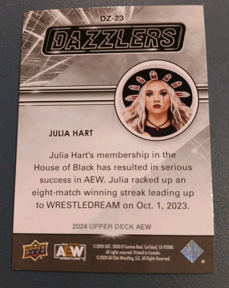 2024 Upper Deck AEW Julia Hart Green Dazzlers  - Image 2 of 2