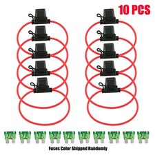10 Pack 12AWG Inline Fuse Holder ATO/ATC Blade Fuse Holder with Wires 12V