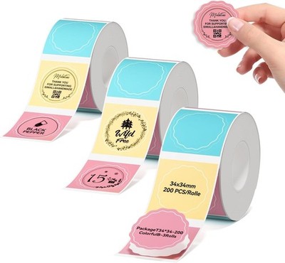 NIIMBOT Etiketten, 3 Rollen Kompatibel mit NIIMBOT B1 B21 B3S Etikettendrucker,