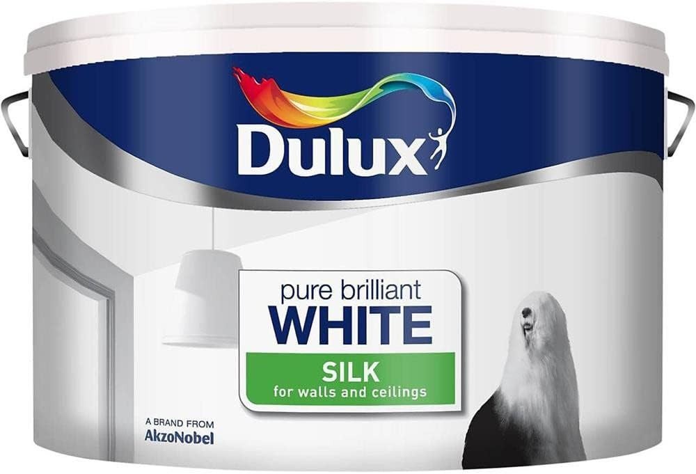 Dulux Silk Paint Pure Brilliant White 10L Interior Emulsion Walls Ceilings