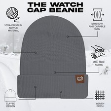 Men's Wool Beanie New Winter Big Head Size Warm Knitted Hat Unisex Cold Cap