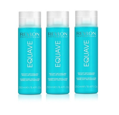 Revlon Equave Instant Detangling Micellar Shampoo, 3er Pack je 250ml