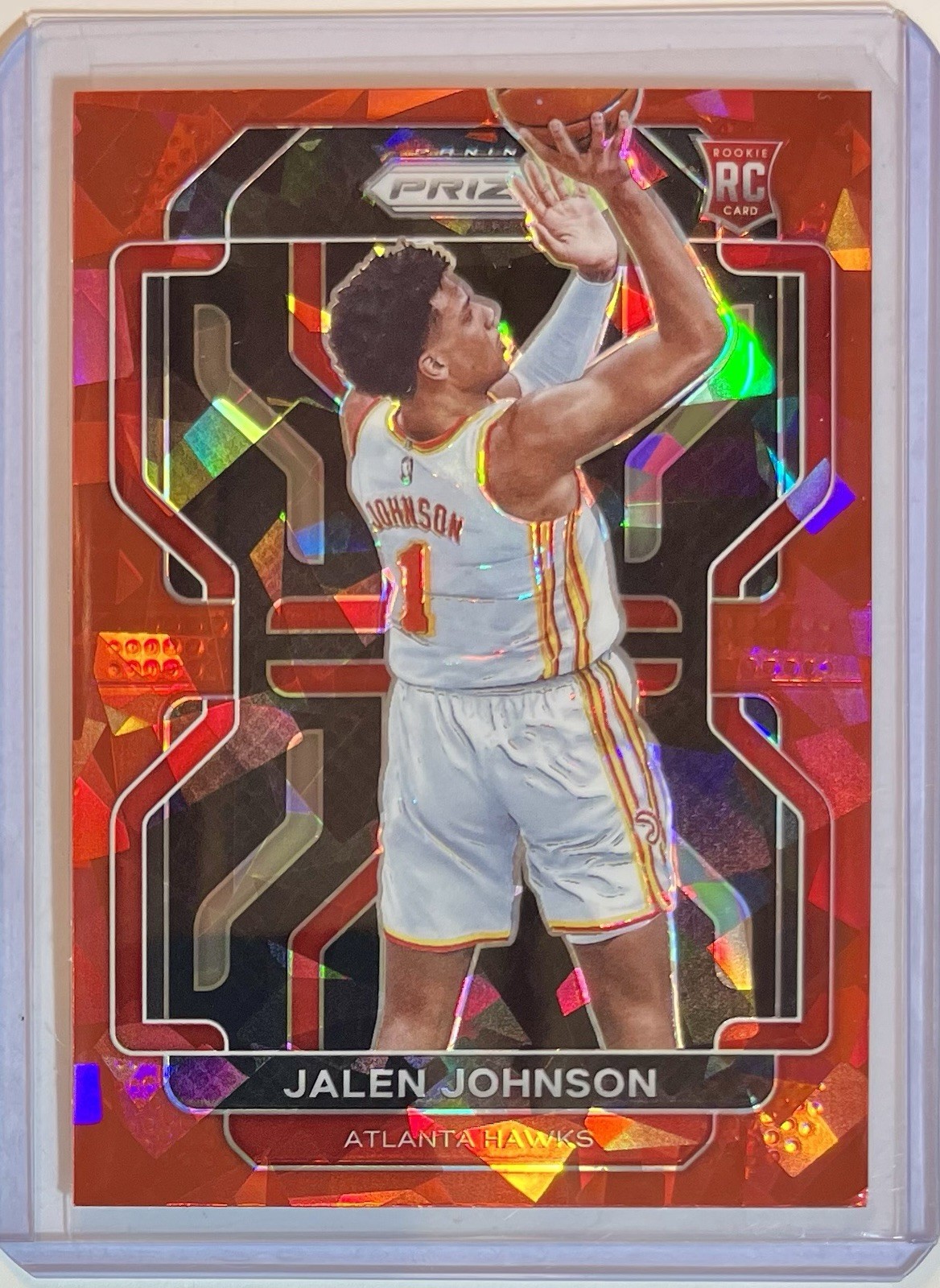 JALEN JOHNSON ROOKIE CARD RC 2021-22 Panini Prizm #305 Red Cracked Ice | CORNER