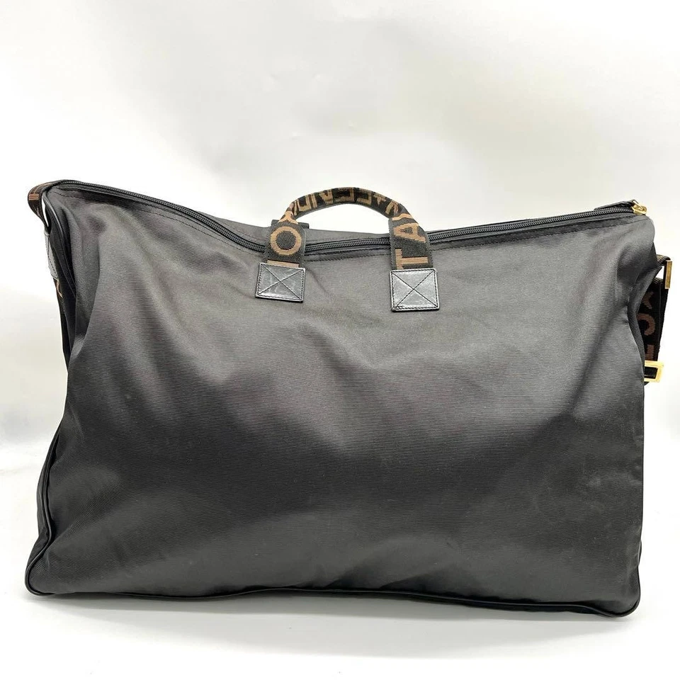 Auténtico Bolso de Mano Boston de 2 Vías Logo Fendi Line Bolso de Hombro Nylon Negro 2Y1818 Foto 3 de 4