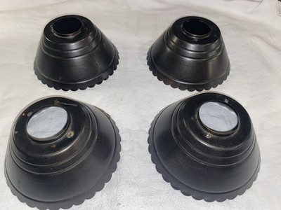 Lot of 4 Vintage Metal Scalloped Lamp Shades Please Read Description for Details