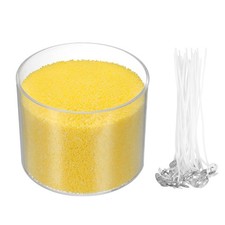 Sand Candles with 50 Pcs Wicks 21Oz / 600g Candle Beads, Yellow