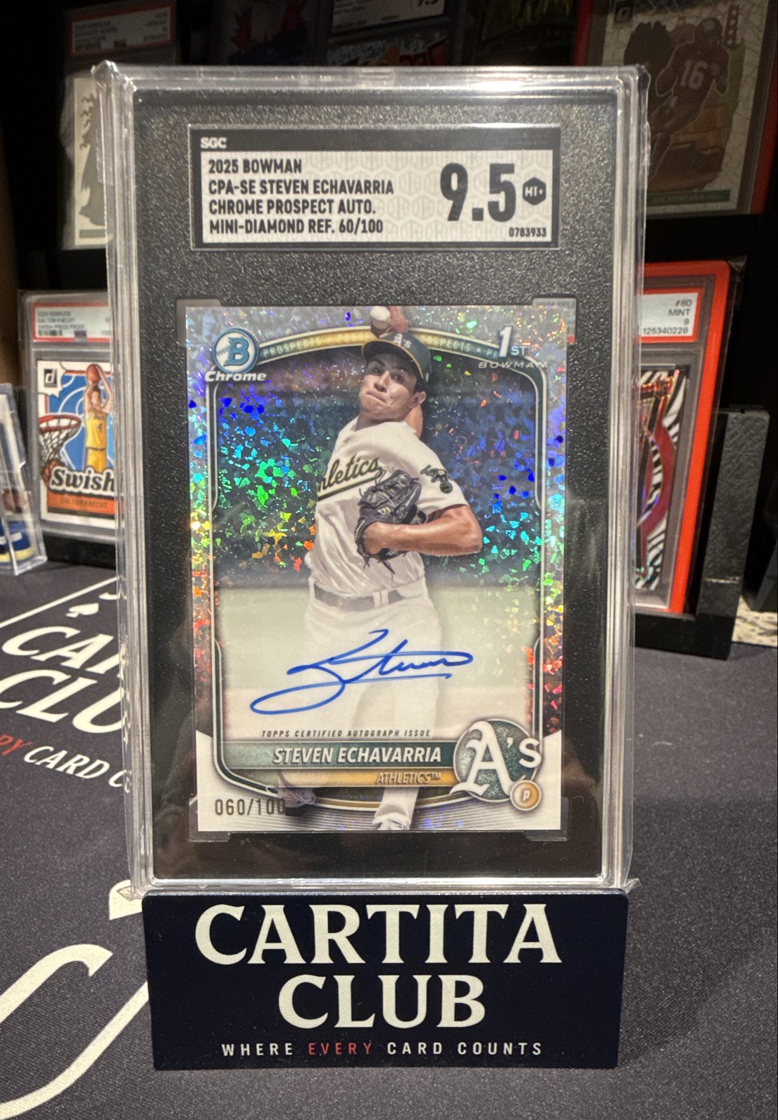 2025 Bowman Chrome Auto Steven Echavarria #CPA-SE Mini-Diamond Refractor /100