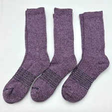 3 pairs Bombas Women's Solids Honeycomb Calf Socks Size Large 11-13 purple