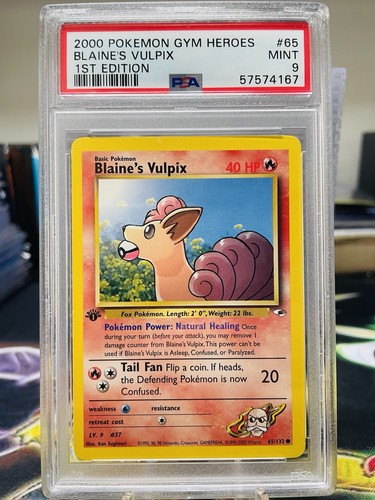 Blaine's Vulpix (1st Edition) graded PSA 9 for sale on eBay