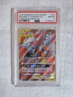 Pokémon Reshiram & Charizard GX Full Art Ultra Rare 194/214 Unbroken Bonds PSA 8