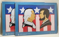 2-Judy/Instructo President  s Day Patriotic Wooden Tray Puzzles 10pc Vtg 1988 NOS