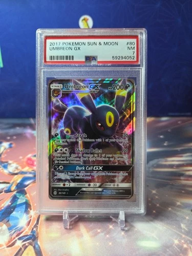 Pokémon TCG Umbreon GX 80/149 Sun & Moon Base Set Ultra Rare PSA 7