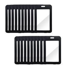 20 Pack ID Badge Holder Vertical Hard Plastic Name Tag Card Protector Waterproof